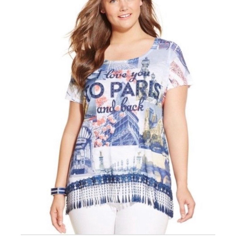 Style & Co I Love You To Paris & Back Top PXL